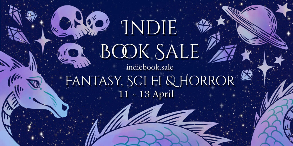 Banner for the Narratess Indie Book Sale. A chonky dragon reads a book at the bottom, a pile of skulls with a candle and ghost sit on the left of the text, and a space ship flies by a planet on the right of the text. 

Text: Indie Book Sale

indiebook.sale

Fantasy, Sci FI & Horror

11 - 13 April

Banner designed by Arden Powell
